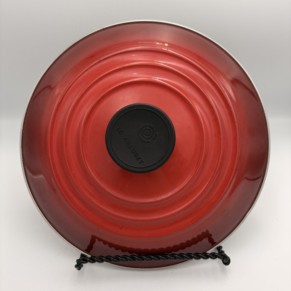 Le Creuset Metal Enameled Domed Replacement Round‎ LID ONLY 9.25" Stock Pot -Red